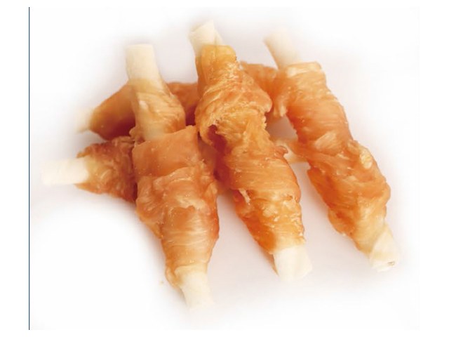 3" Rawhide Stick Twisted by Chicken VPC-46 - Chicken Jerky dog treats OEM from China