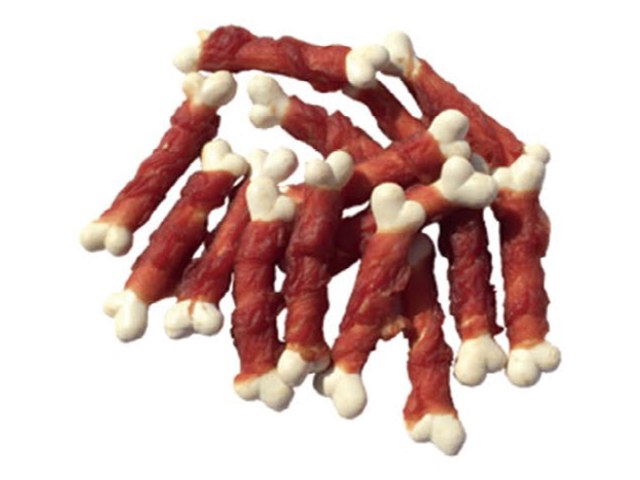 White Calcium Bone Twisted by Duck VPD-24 - Duck Jerky dog treats OEM from China