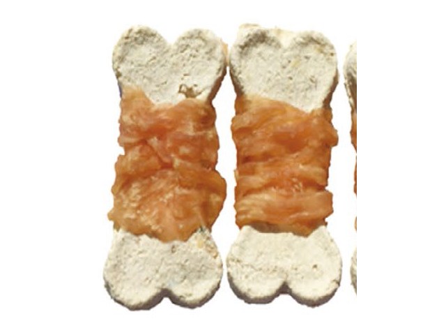 Bone Shaped Squid Twisted by Chicken VPF-05 - Fish Jerky dog treats OEM from China